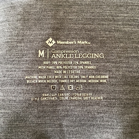 NWOT Members Mark Compression Ankle Legging in space grey, Sz. Medium. - Picture 5 of 5
